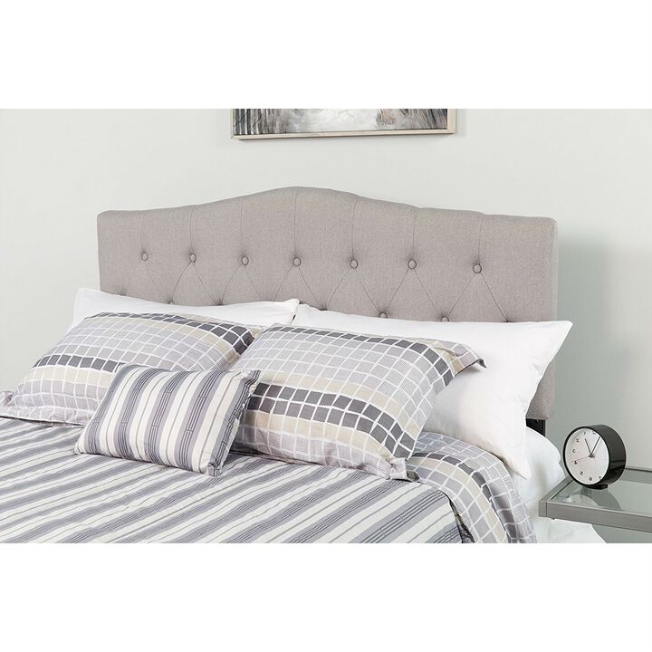 Hivvago Twin size Light Grey Upholstered Button Tufted Headboard