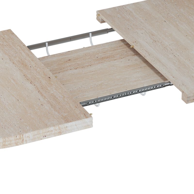 55.12"-70.87"Modern Extendable Dining Table with removable extension leaves,Mid-century modern style home table image number 6