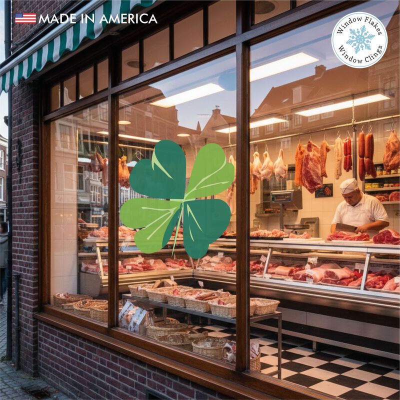 Window Flaks St. Patrick's Day Four Leaf Clover Window Cling Decal for Glass. image number 5