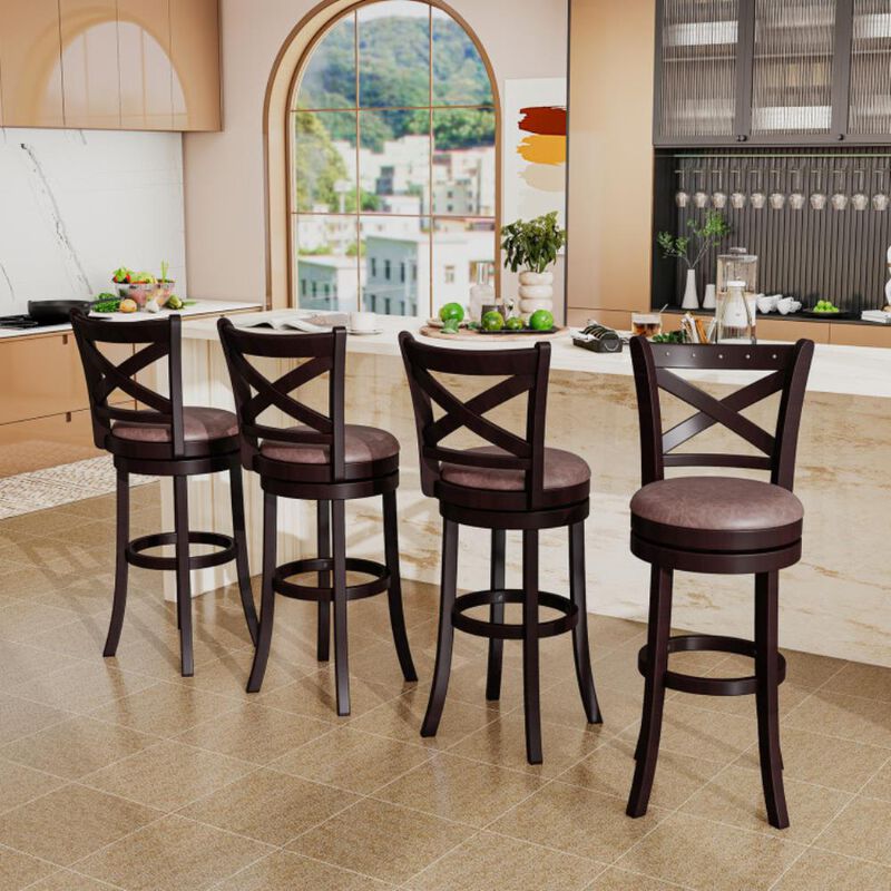 Hivvago Swivel Bar Stools Set of 2 Bar Chairs with Padded Seat