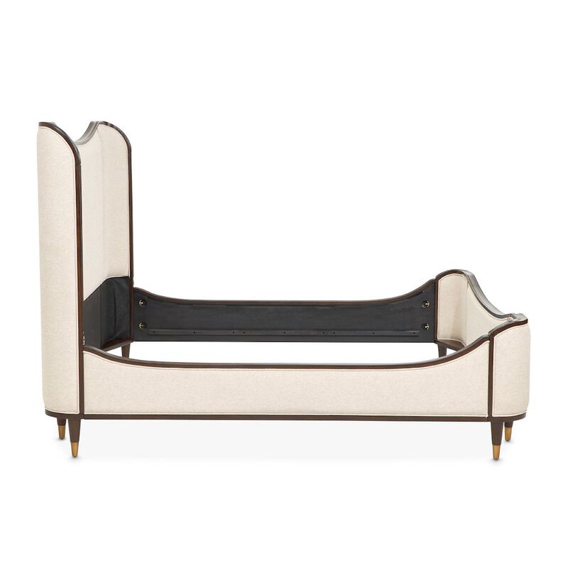 Michael Amini Camellia Field King Upholstered Bed - Warm Pecan