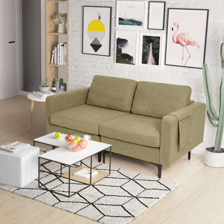 Hivvago Modern Loveseat Sofa Couch with Side Storage Pocket