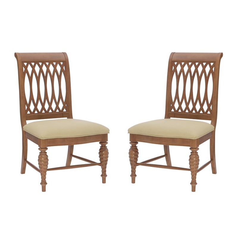 Linon Mercer Chair Natural Set Of 2