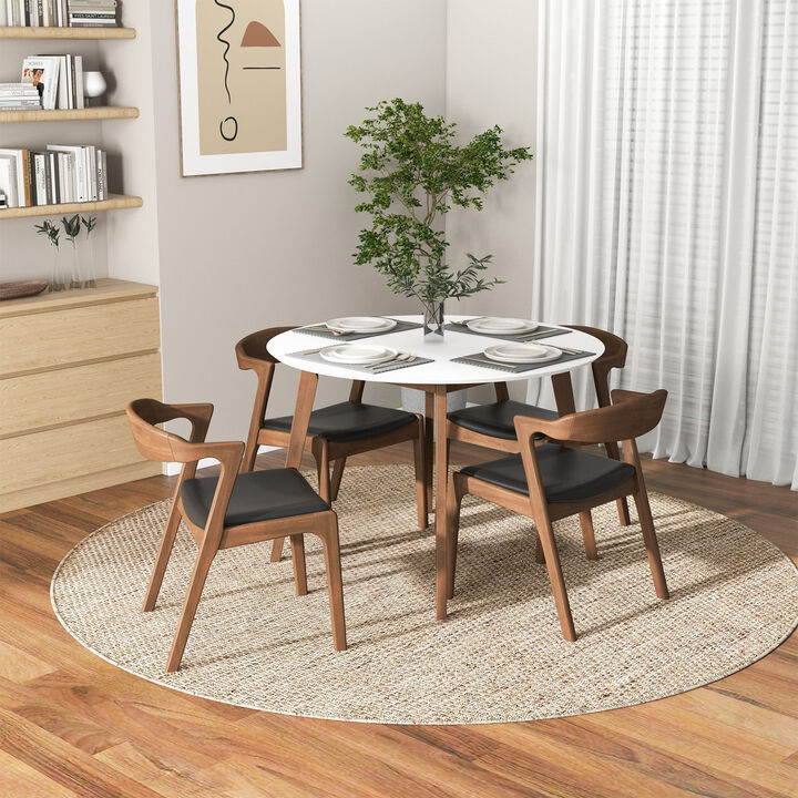 Merax Dining Table (White) and 4 Side Chairs