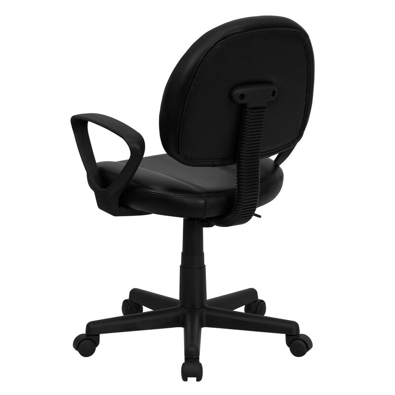 Ronald Mid-Back LeatherSoft Swivel Ergonomic Task Office Chair with Back Depth Adjustment and Arms image number 4