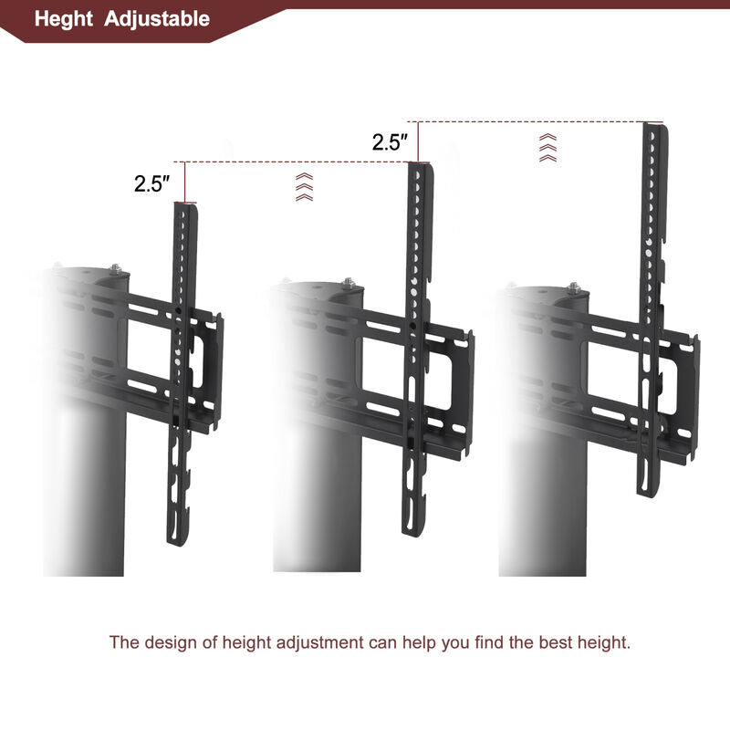 Streamdale Multi-Function TV Stand Height Adjustable Bracket Swivel 3-Tier image number 6
