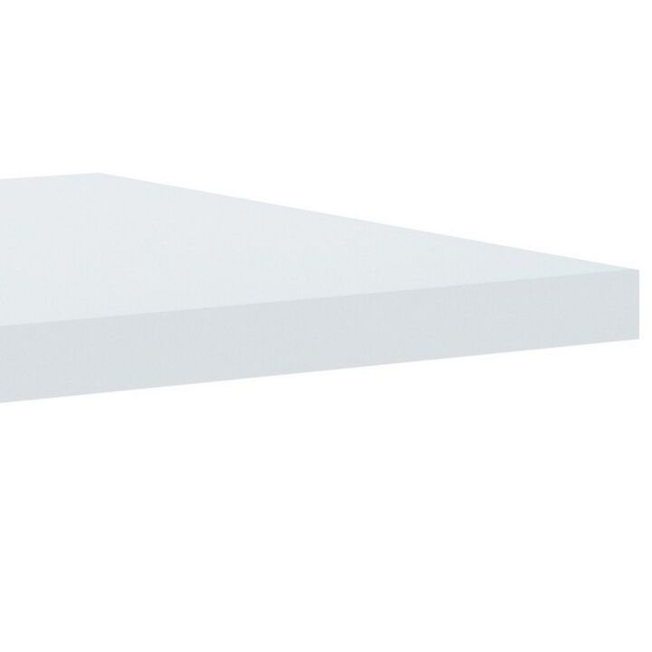 63 Inch Dining Table, White High Gloss Top, Trio Legs, Chrome Pedestal Base