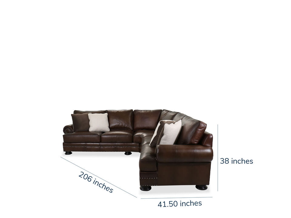 Foster Brown Leather Sectional