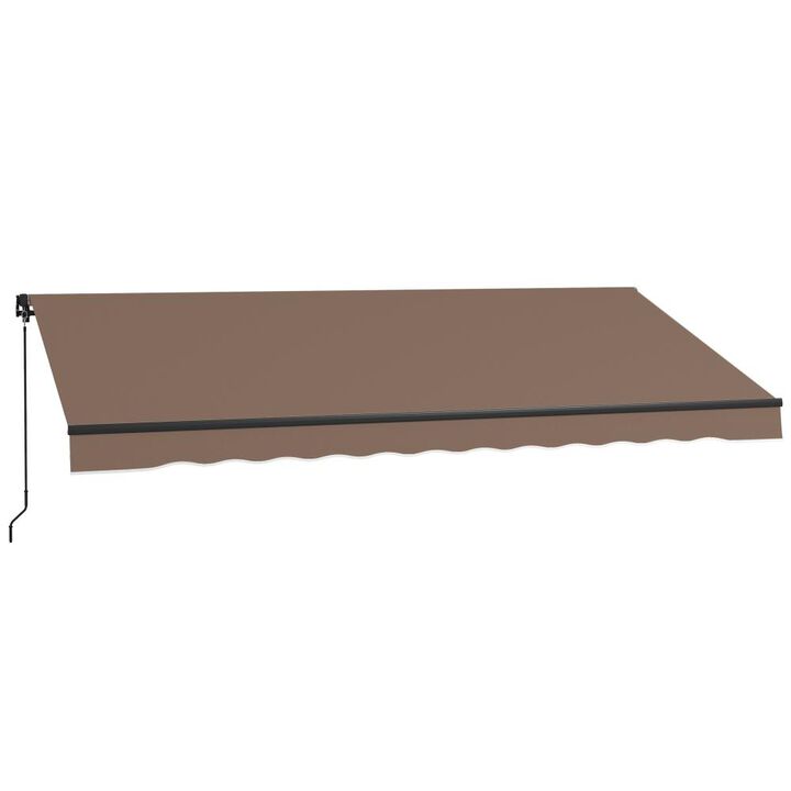 Hivvago Manual Retractable Patio Awning for Deck or Yard