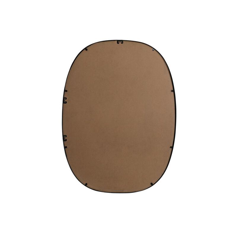 Elegant Decor Metal Frame Oval Mirror 30x40 Inch in Black