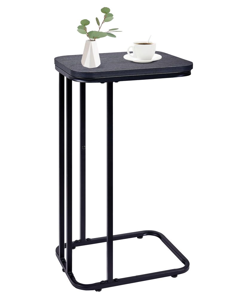 KJGKK C Shaped End Table, 27 Inches High Small Side Table for Sofa and Bed, Couch Table That Slides Under, Tall Tv Tray Table fo
