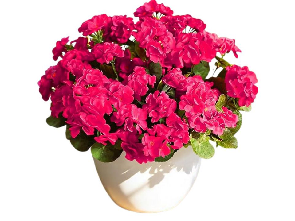 4 Piece Rose Red Artificial Flowers UV Resistant Outdoor Garden Porch Decor