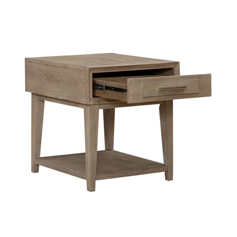 Liberty Furniture Brentwood End Table for Living Room - Sandstone Oak Wood image number 4