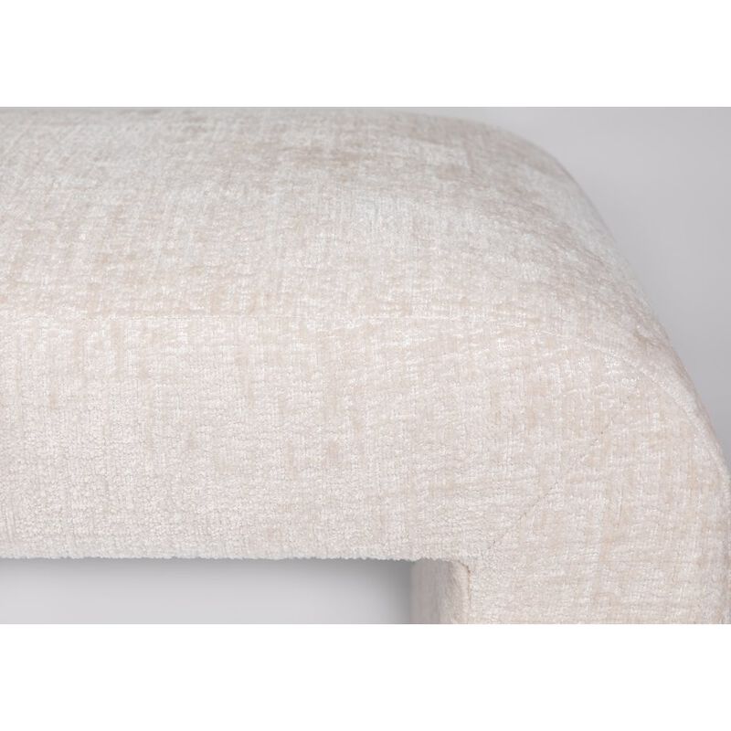 Jofran Sophia Modern Luxury Curved Upholstered Waterfall Jacquard Bench - Large