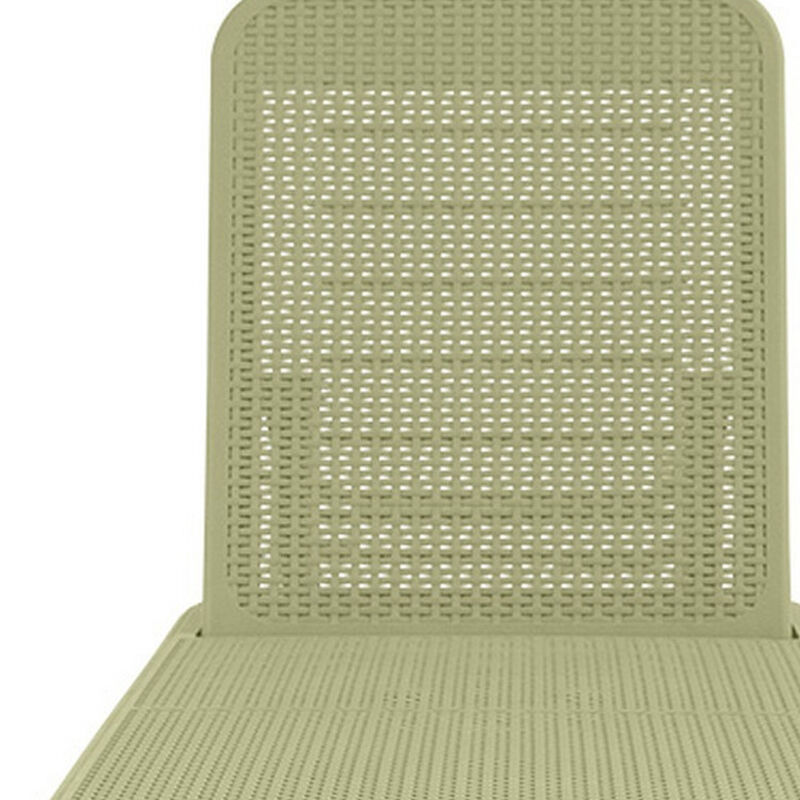 HomeRoots 75" Sage Heavy Duty Plastic Outdoor Stacking Chaise Lounge image number 3