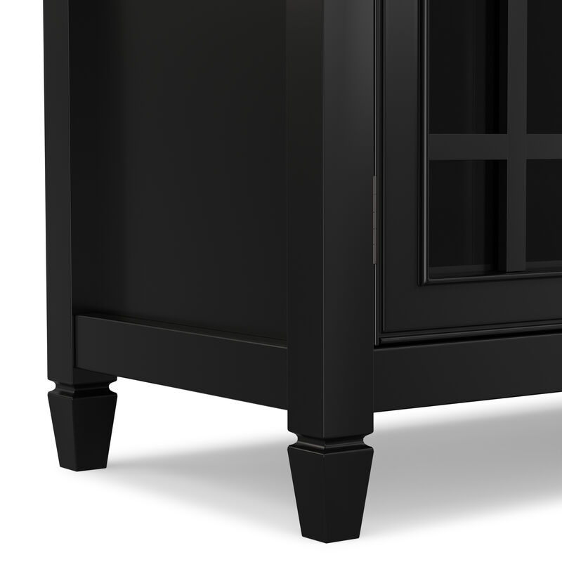 Connaught SOLID WOOD 60 inch Wide Traditional Wide Storage Cabinet Buffet in Black image number 9