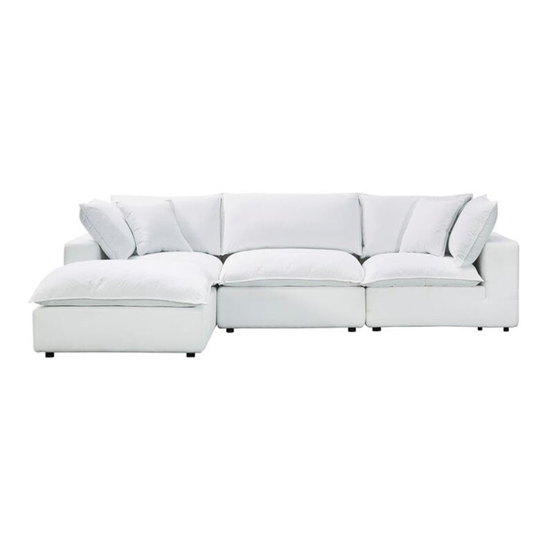 TOV Furniture Cali Pearl Modular White Upholstered 4 Piece Sectional image number 2