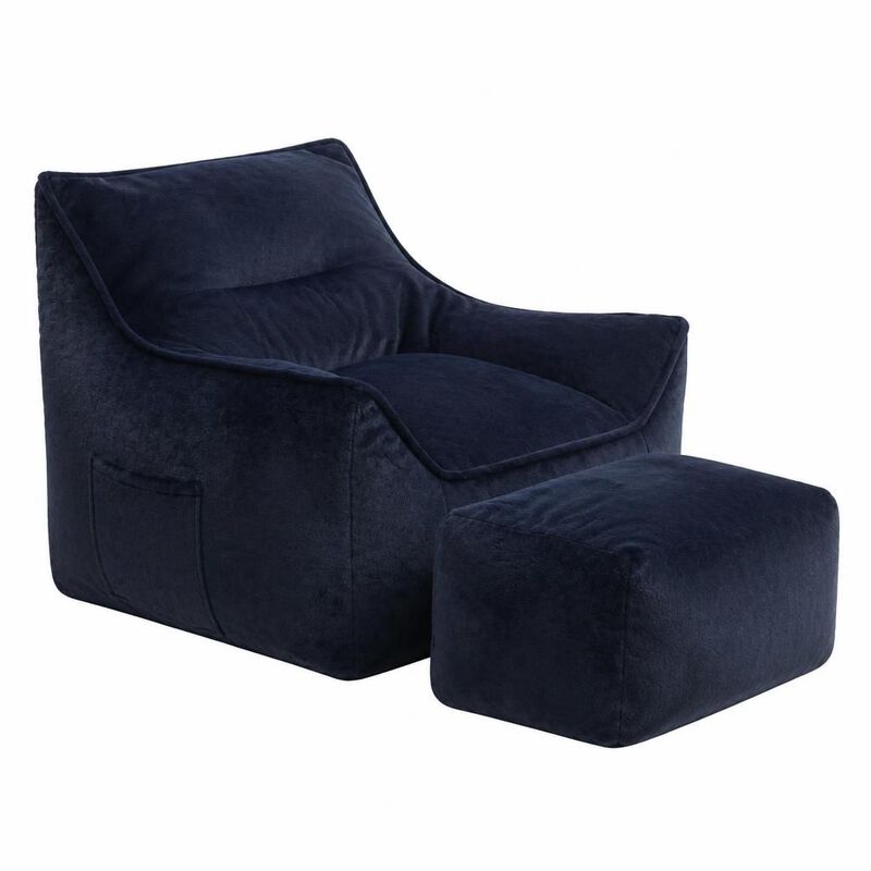GOODSILO Soft Tufted Foam Filled Faux Fur Bean Bag Chair Comfy Lazy Sofa for Living Room Bedroom Ideal for Relaxing and Lounging image number 0