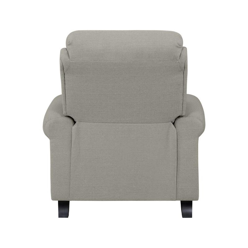 ProLounger Bustle-Back Pushback Recliner with Nailheads in Dove Grey Linen