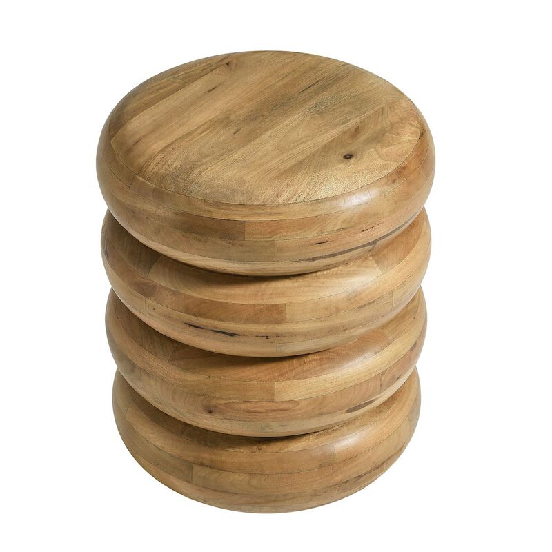Ellery Round Stacked Wood Side Table image number 3