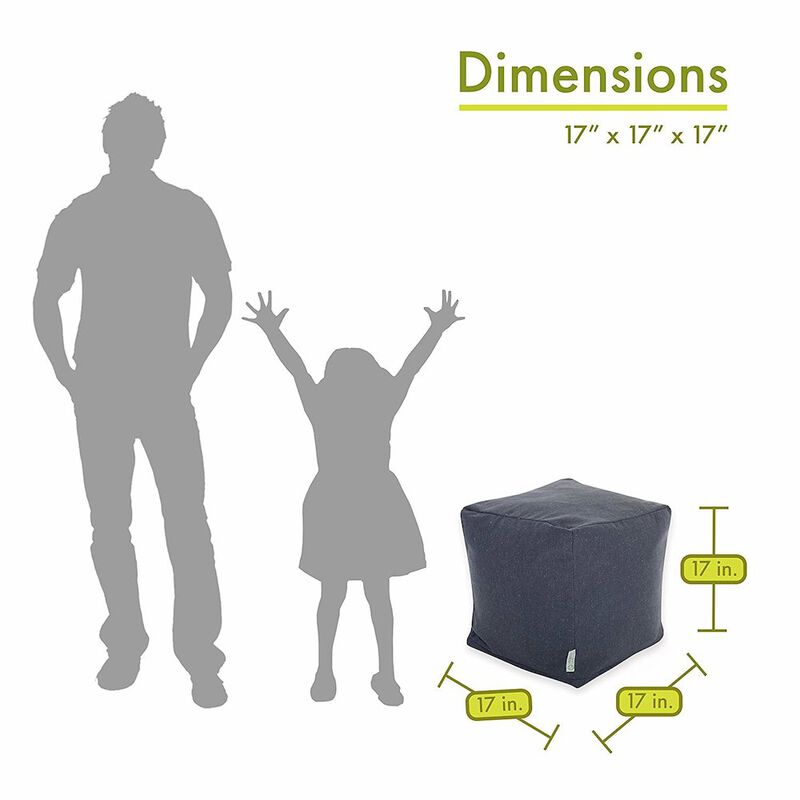 Majestic Home Goods Cube Pouf Wales Navy