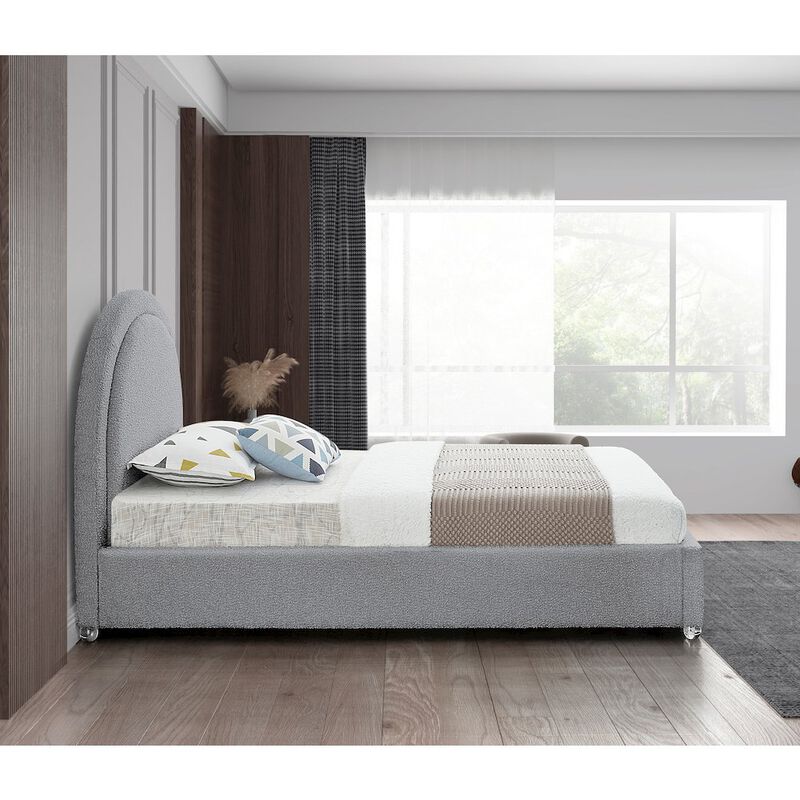 Meridian Furniture Milo Grey Fabric Twin Bed