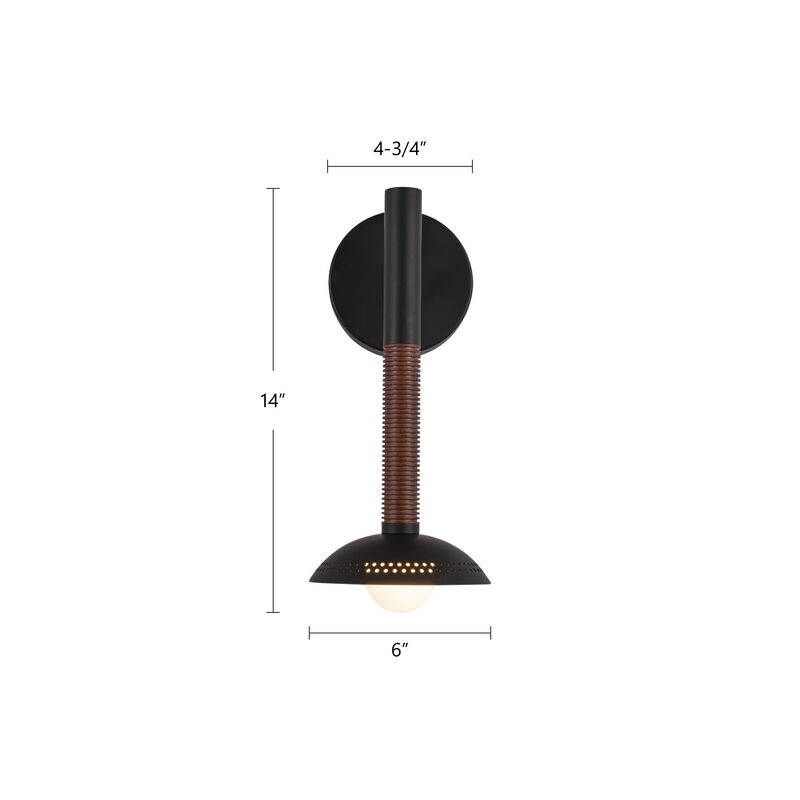 Arden 14-in Damp-Rated Dimmable LED Wall/Vanity Light with Shade image number 9