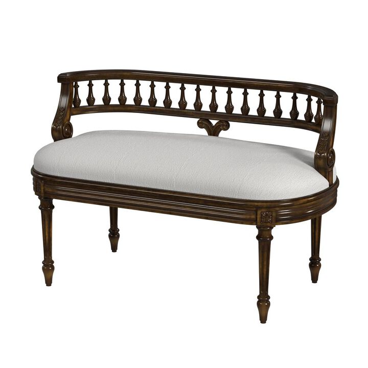 Butler Specialty Hathaway 37" Upholstered Bench, Dark Brown