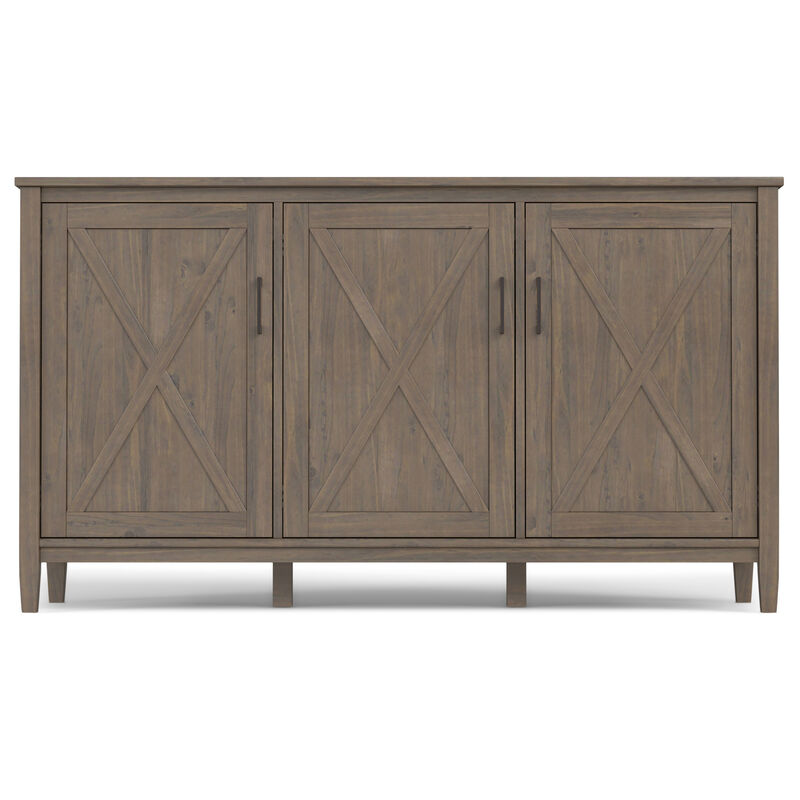 Ela SOLID WOOD 60 inch Wide Transitional Wide Storage Cabinet in Smoky Brown