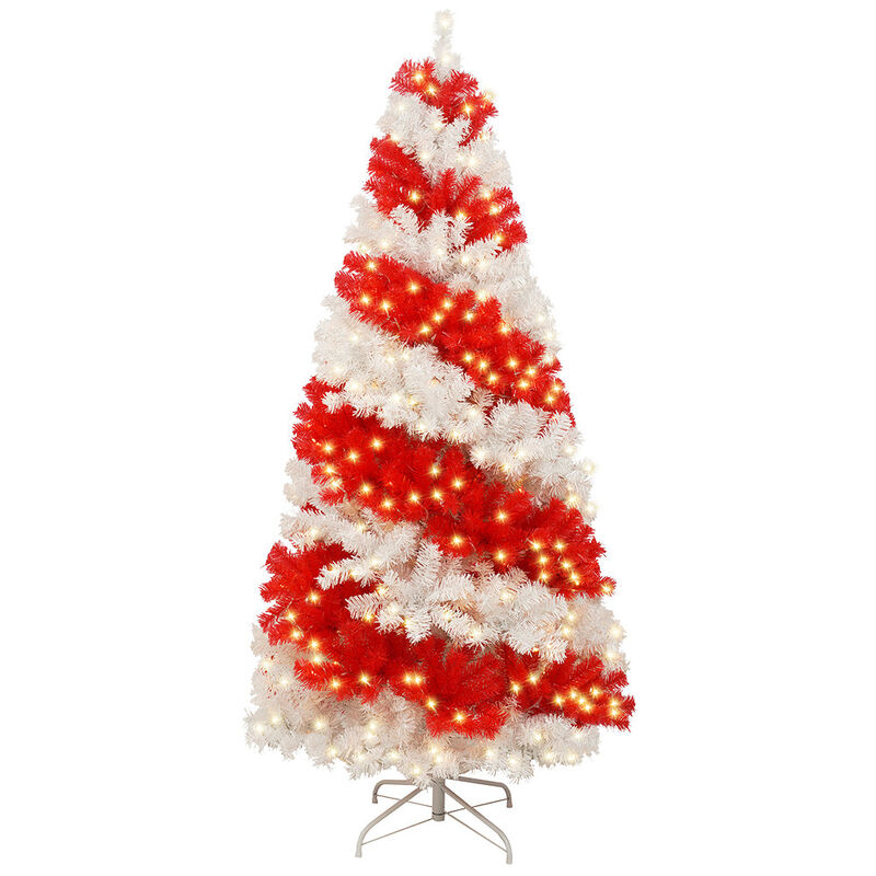 6ft Artificial Christmas Tree with 300 LED Lights and 900 Bendable Branches