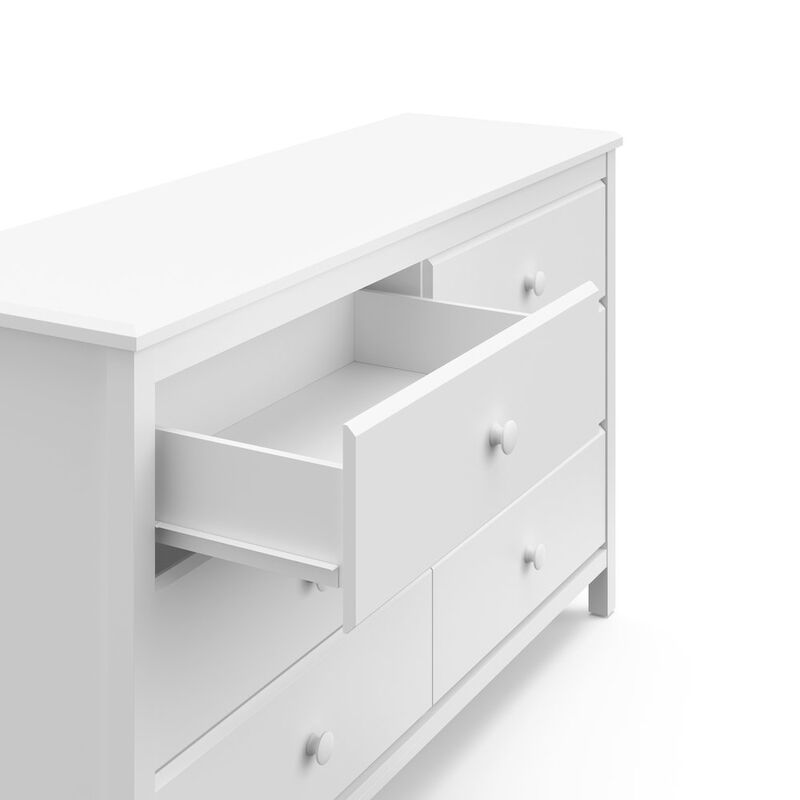 Storkcraft Alpine 6 Drawer Double Dresser (White) – GREENGUARD Gold Certified