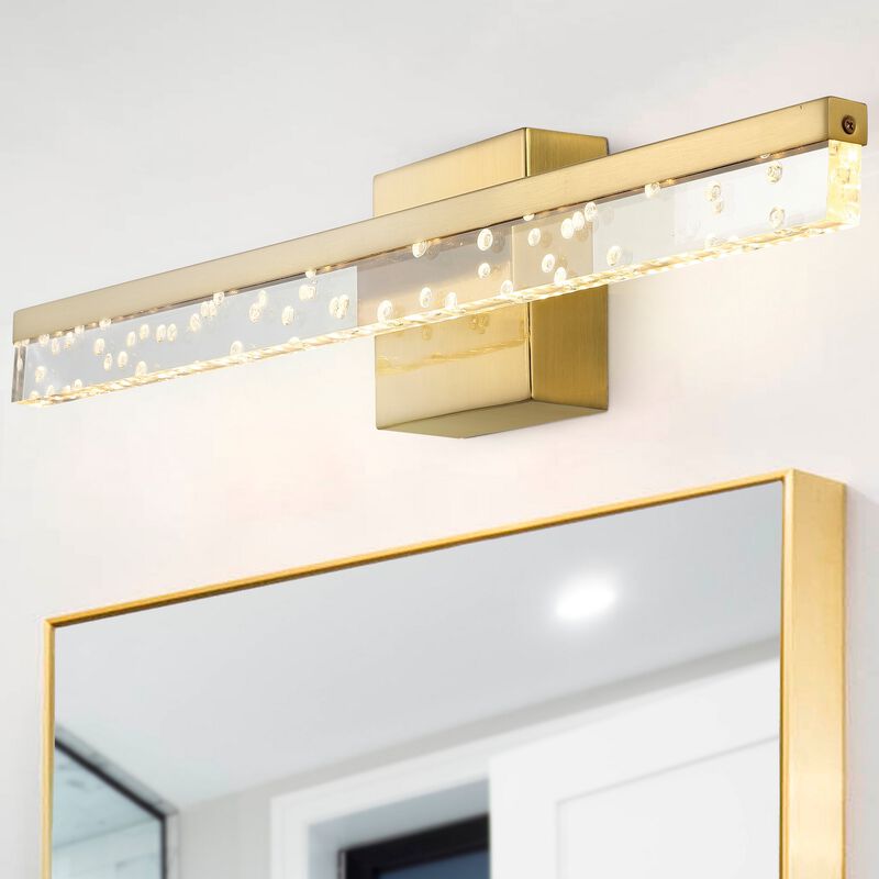 Mario Modern Contemporary Iron/Seeded Acrylic Integrated LED Vanity Light