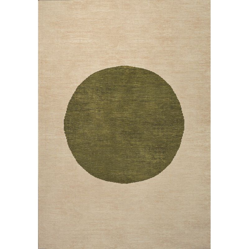 Cirkel Minimalist Geometric Dot Machine Washable Area Rug