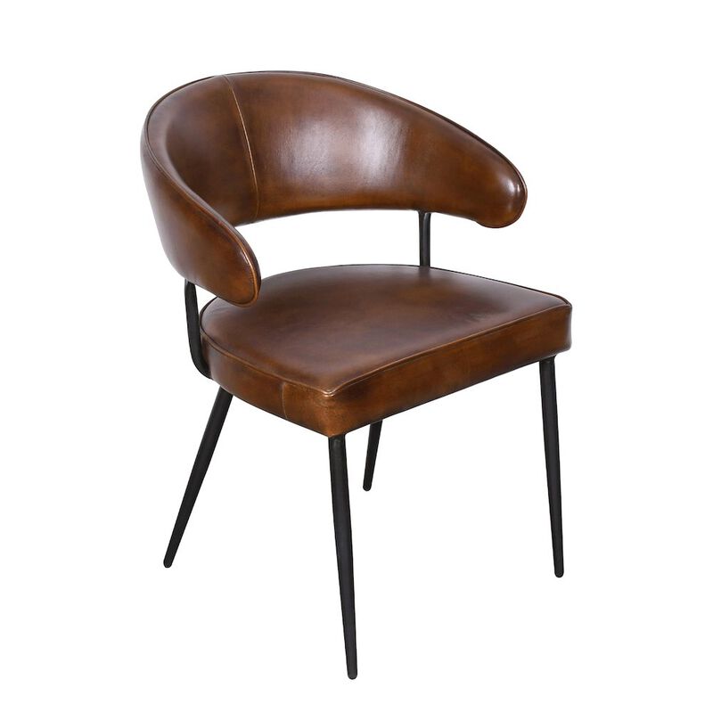 World Interiors Brisbane Dover Armchair in Washed Chestnut Leather image number 0