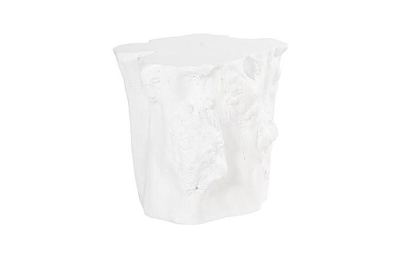Log White Side Table