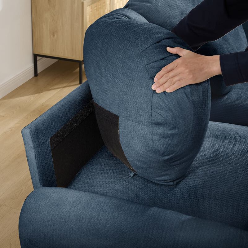 3 Seat modular cloud couch for living room, Chenille deep seat sofa with plush cushions, Modular 3 seater sofa for home image number 7