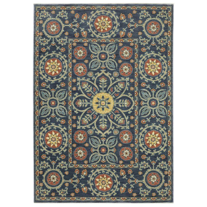 HomeRoots Medallion Area Rug With Fringe