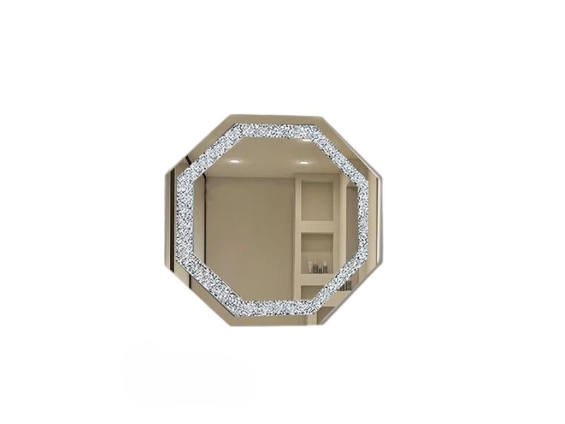 24" x 24" Crushed Diamond Wall Mirror &ndash; Sparkling Silver Home D&eacute;cor