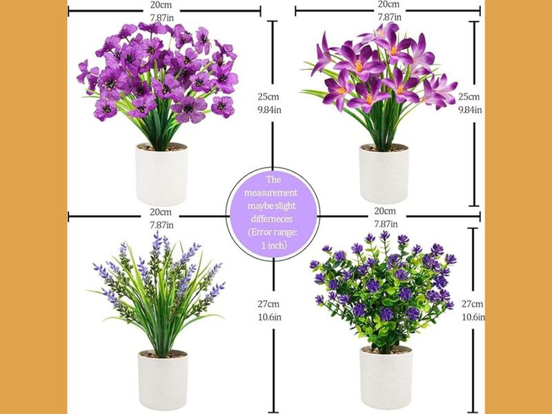 4 Pack Purple Artificial Outdoor Plants Wedding Centerpiece Decor image number 2