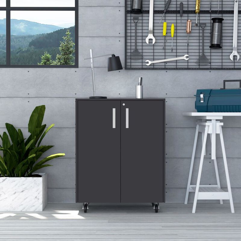 DEPOT E-SHOP Rushville Base Double Door Cabinet, Three Drawers