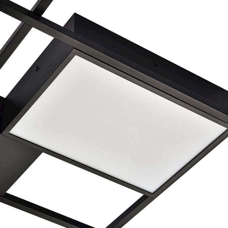 VONN Lighting Integrated LED Ceiling Lighting Rectangular Semi Flush in Black