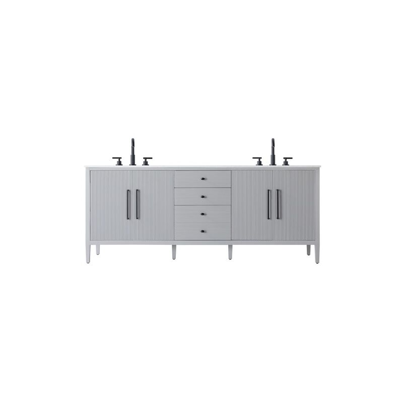 Elegant Kitchen and Bath 84 inch Double Bathroom Vanity in Grey