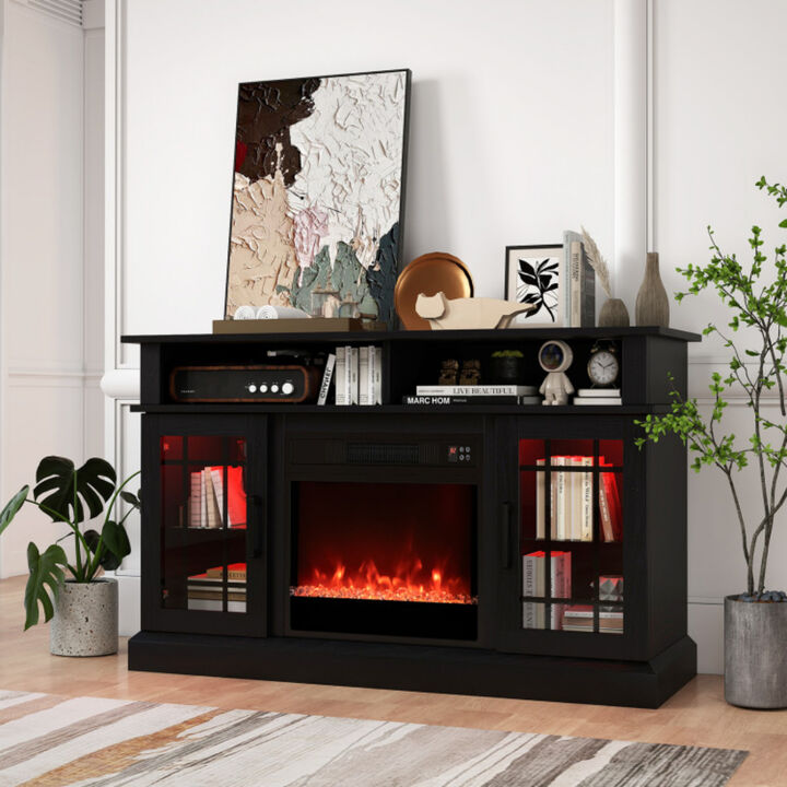 Fireplace TV Console with Remote & LED Mood Lighting &ndash; Media Cabinet for TVs Up to [40 inches]"