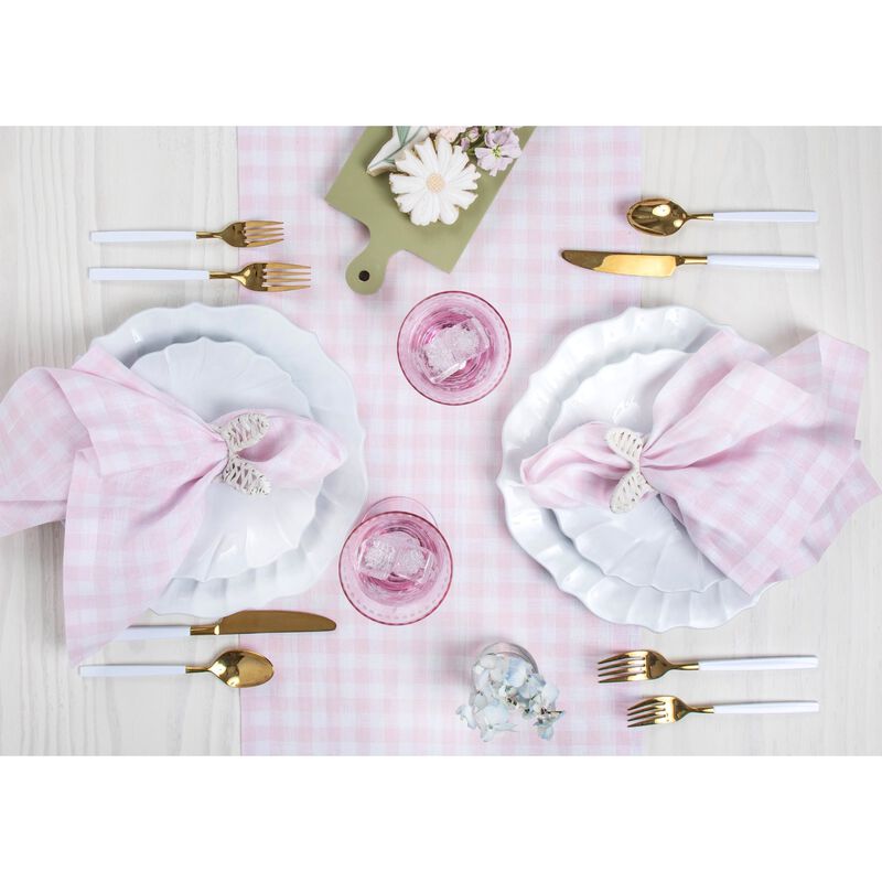 Solino Home Gingham Check 100% Linen Table Runner &ndash; Handcrafted, Machine Washable, Perfect for Holiday and Everyday Dining