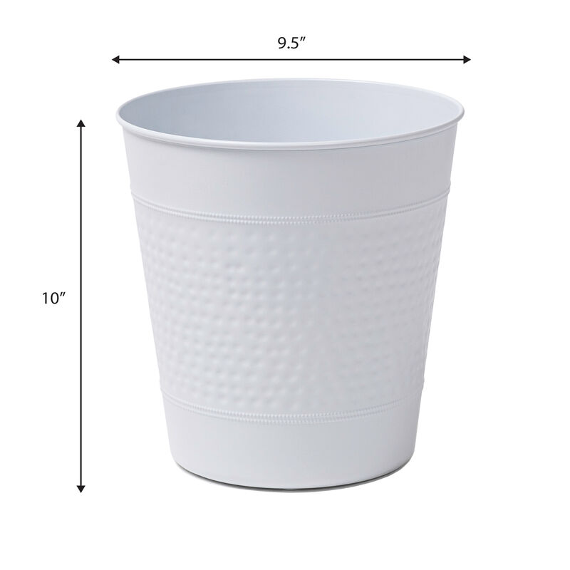 Riley Modern Classic Hammered Steel Accent 2-Gallon Wastebasket