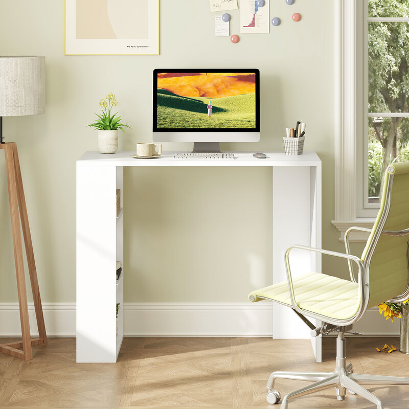 Compact Computer Desk with 3 Open Shelves &ndash; Study Table for Bedroom or Office