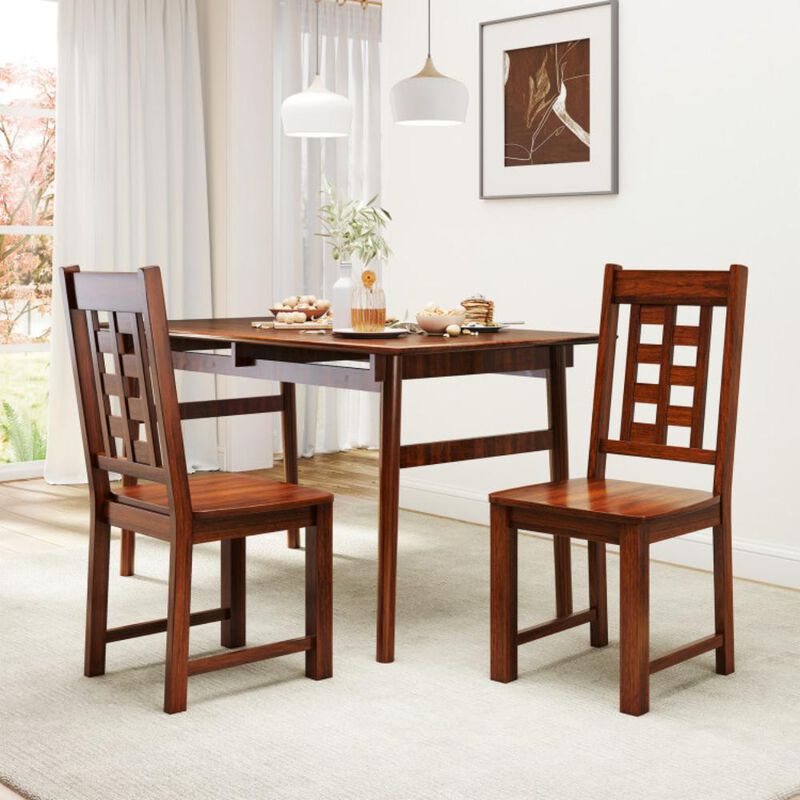 Hivvago Wooden Dining Chairs Set of 2 Kitchen Chair with Solid Rubber Wood Frame