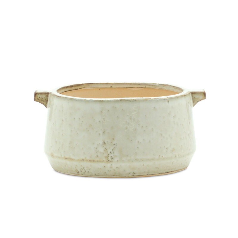 Hivvago 6 Inch Gray Clay Round Pot Planter