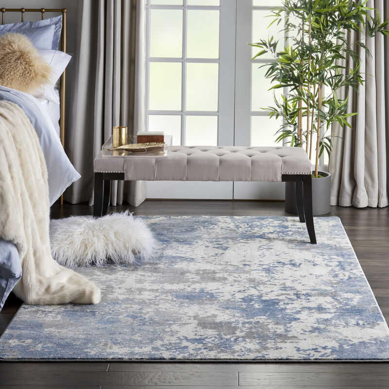 Rustic Textures RUS08 Gray/Blue 5'3" x 7'3" Rug image number 7