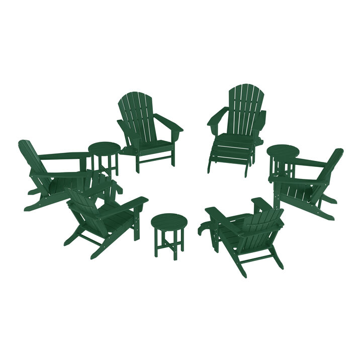 WestinTrends 12 Piece Outdoor Adirondack Chair With Ottoman And Side Table